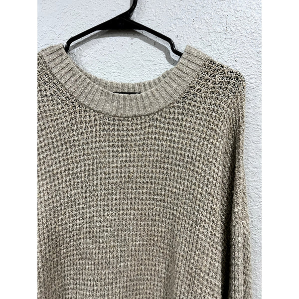 American Eagle Tan Waffle Knit Oversized Sweater XL