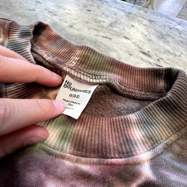 No Boundaries Fall Tie Dye Crewneck Sweater Size XS