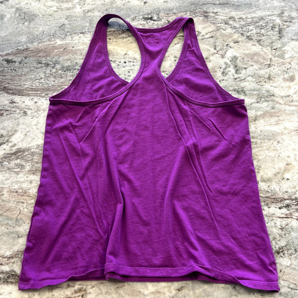 The Nike Tee Athletic Cut Purple Racerback Tank Top Large