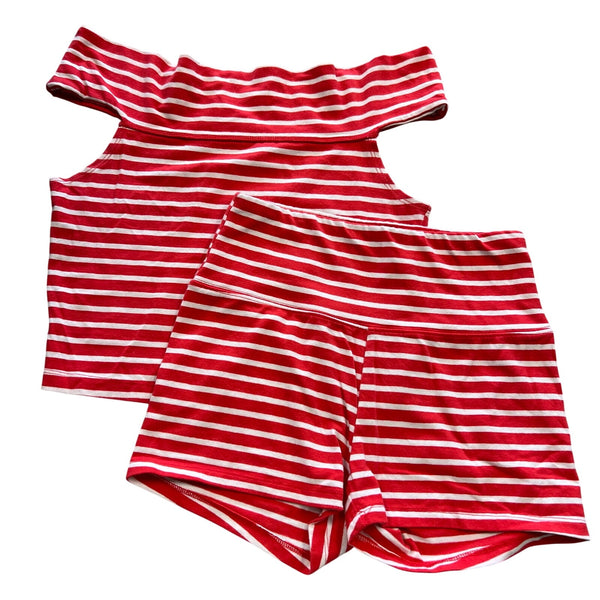 Wild Fable Red + White Striped Cotton Set Size Small/XS