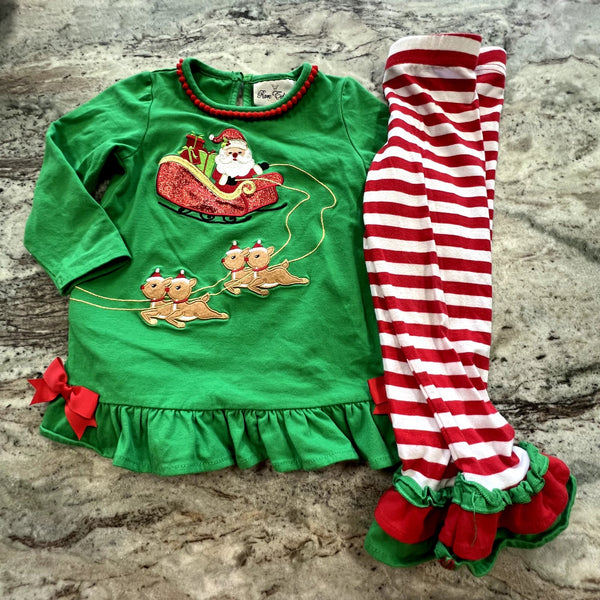 Rare Editions Girls Christmas Two Piece Santa Set Size 3T