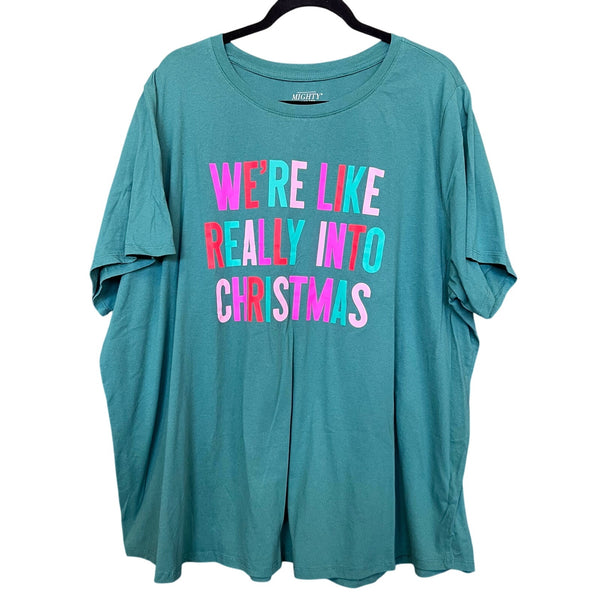 Really Into Christmas Fun Bright Graphic Tee 4XL