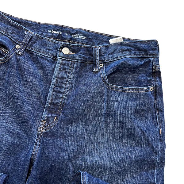 Old Navy High Rise Slouchy Straight Dark Wash Jeans Size 12