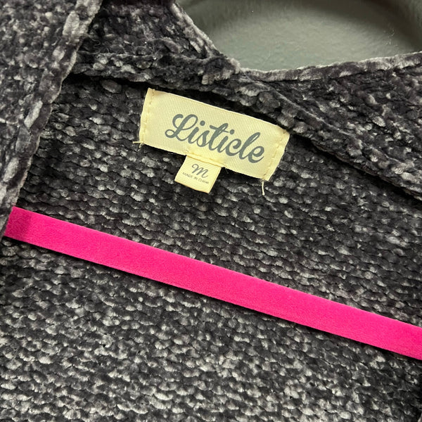 Listicle Boutique Chenille Flare Sleeve Open Front Cardigan Size Medium