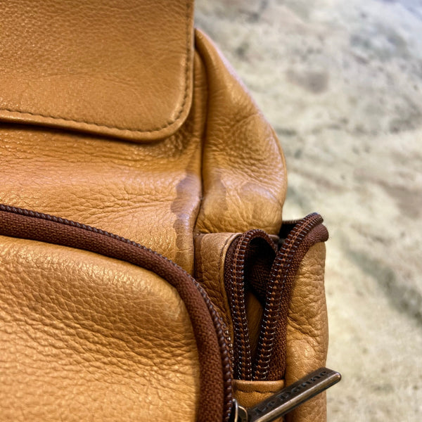 Le Donne Light Tan Leather Collection Backpack