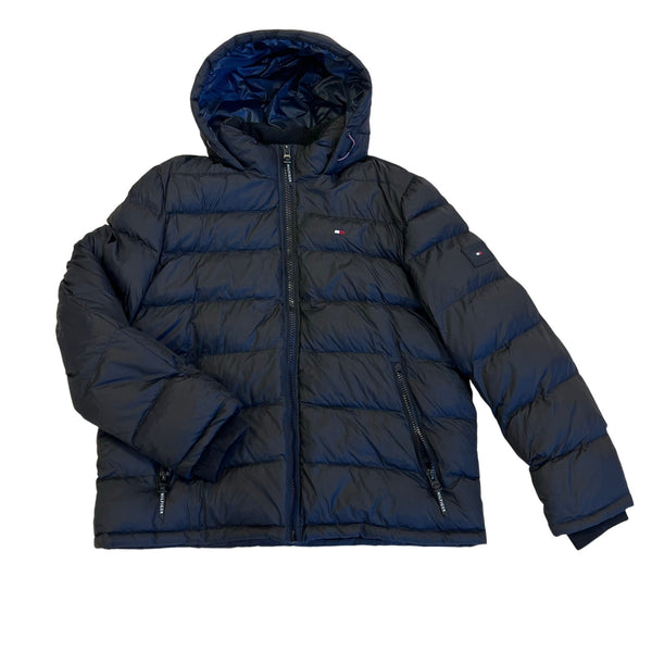 NWT Tommy Hilfiger Black Wind Resistant Hooded Puffer Coat XL