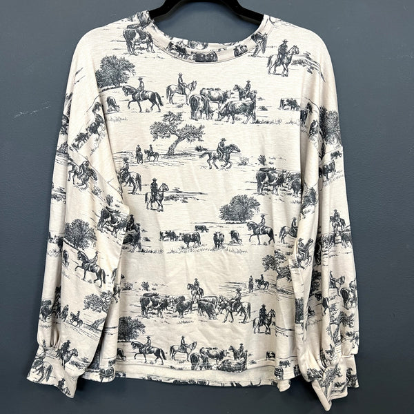 Wild Junkie Western Sweatshirt Size Medium