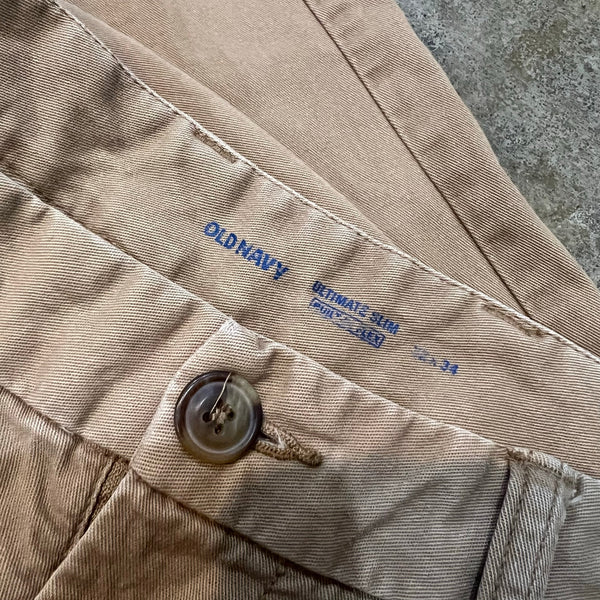 Old Navy Ultimate Slim Built In Flex Khaki Chino Pants Size 32X34