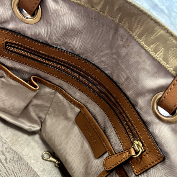 Michael Kors Jet Set Signature Logo Pocket Tote Shoulder Bag