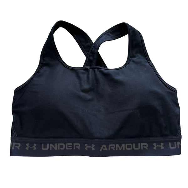 Under Armour Women's Black Mid Crossback Sports Bra Size Large