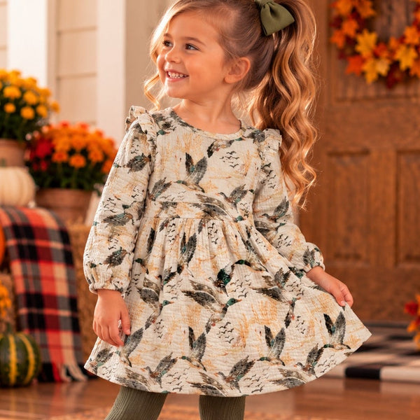 Velvet Fawn Girls Duck Print Gauze Dress Size 3T