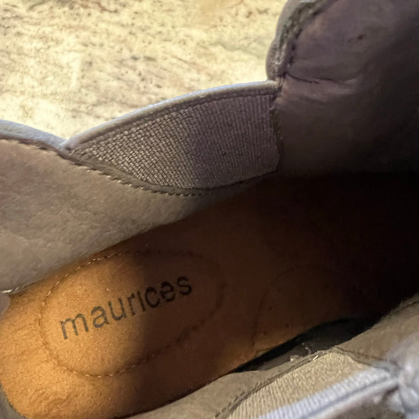 Maurice's Gray Braided Wedge Booties Size 8.5