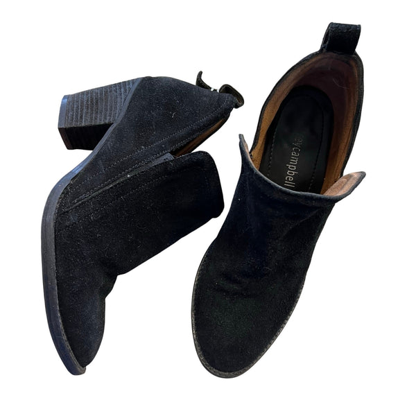 Jeffrey Campbell Black Suede Adjustable Booties Size 9.5