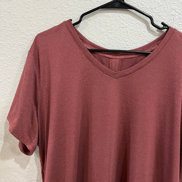 Reebox RBX Maroon V-Neck Activewear Top 1XL