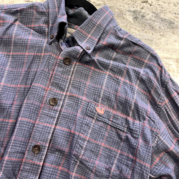 Southern Marsh Blue + Pink Button Down Cotton Top Men's Medium