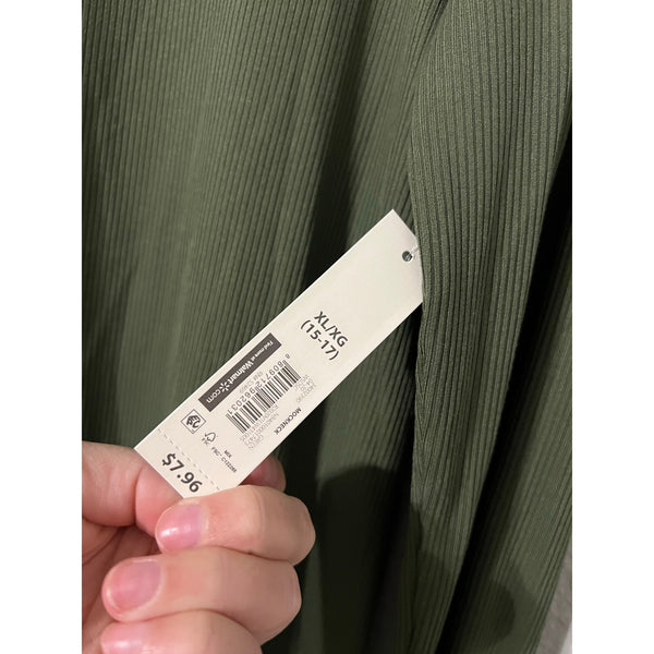 NWT Olive Green Nobo Ribbed Turtleneck Long Sleeve Top XL