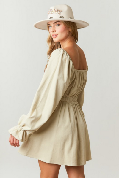 Disco Dreams Ivory Corduroy Dress