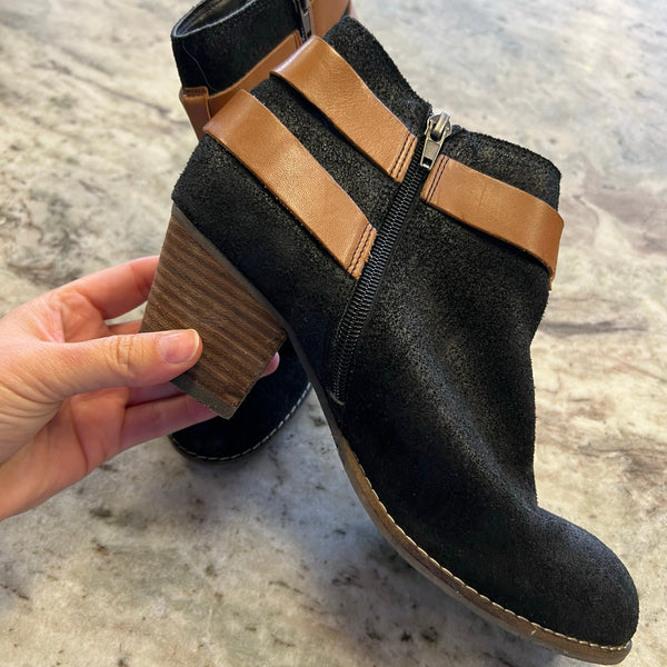 Dolce Vita Black Suede Heeled Booties Size 7.5
