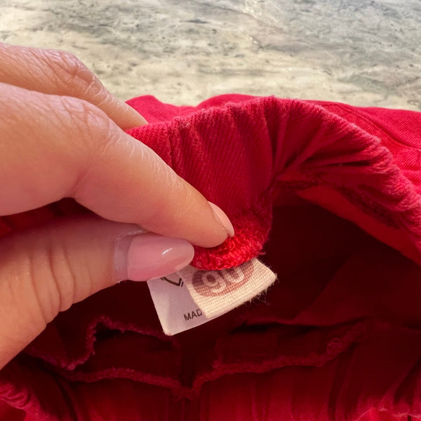 Girls Red Distressed Super Flare Pull On Jeans Size 2T