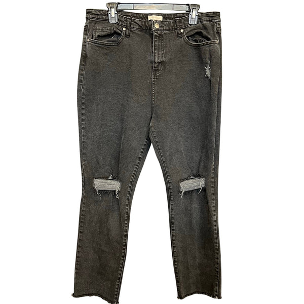 Wonderly Curvy Black Distressed Skinny Jeans Size 16W