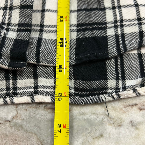 Dip Black + White Women's Button Down Flannel Large