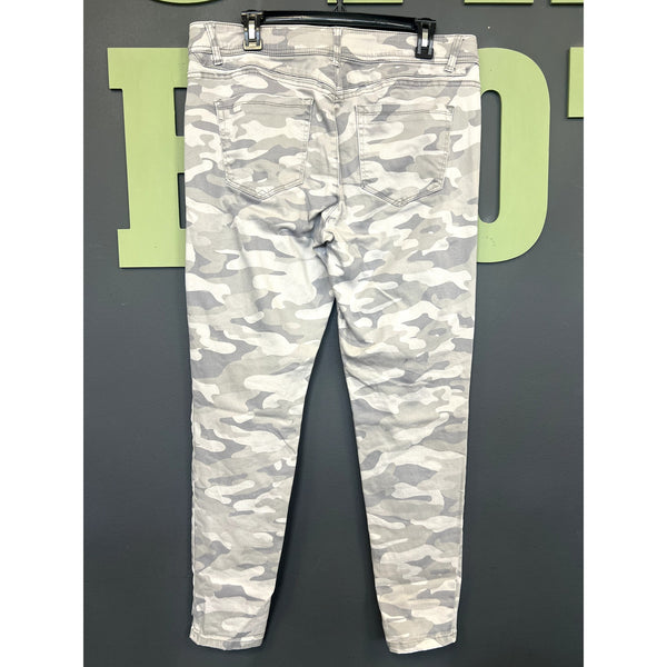 Democracy "Ab"solution Light Gray Camo Skinny Jeans Size 12