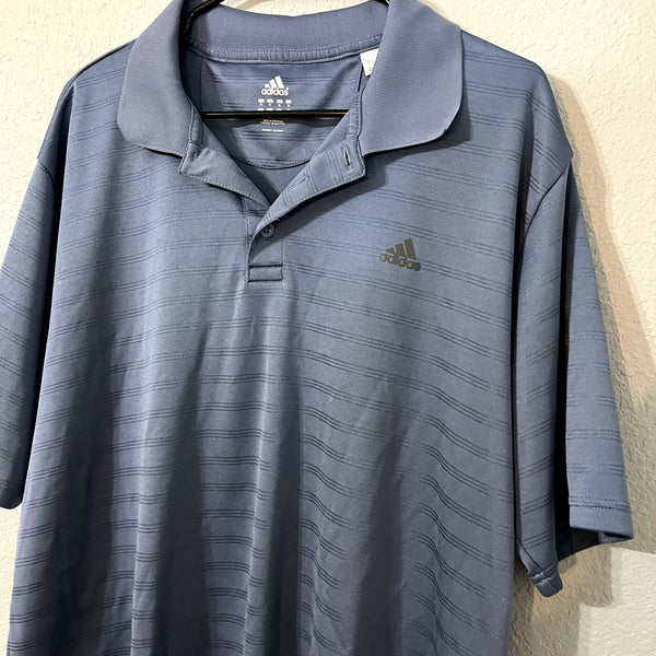 Adidas Men's Blue Polo Striped Top XL