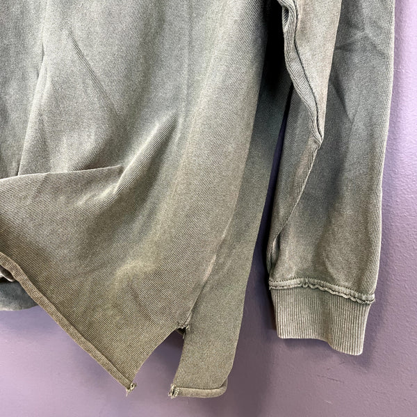 Aerie Green Garment Washed Front Tie Hoodie XS