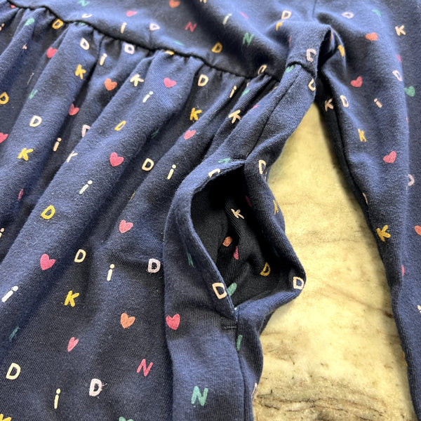 Garanimals Navy Blue Fit + Flare Long Sleeve Kind Girls Dress 5T