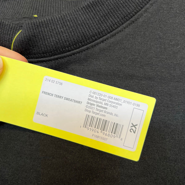 NWT All in Motion Black Crewneck Sweatshirt Size 2XL