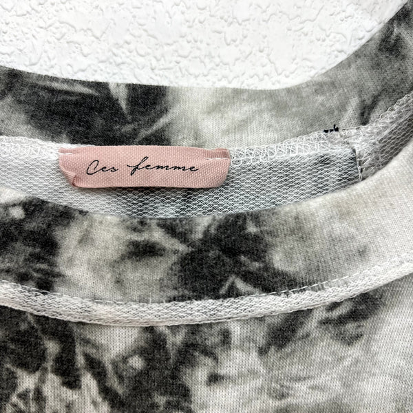 Ces Femme Boutique Mixed Print Top Medium