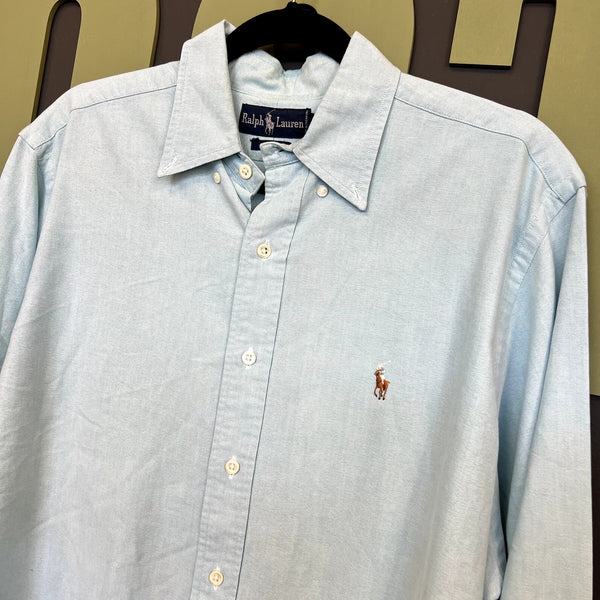 Ralph Lauren Blue Label Light Teal Cotton Button Down Size 16.5