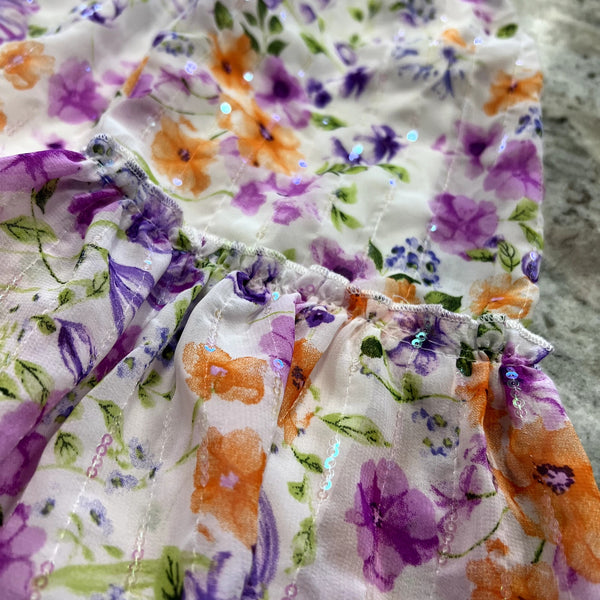 Rare Editions Girls Sparkle Floral Dress Size XS