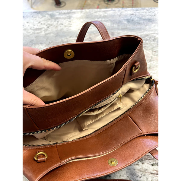 Women's Brown Faux Leather Shoulder Bag