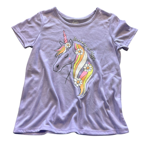 Wonder Nation Dreaming of Magic Light Purple Unicorn Tee Medium 7/8