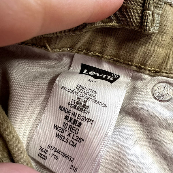 Levi's 511 Slim Boys Khaki Jeans Size 10