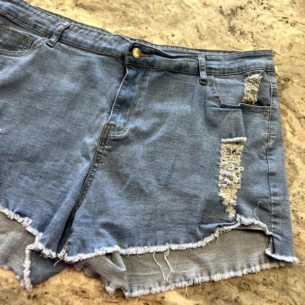 Women's Distressed Denim Shorts Size 4XL