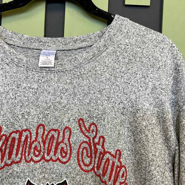 Arkansas State Heather Gray Butter Soft Pullover Size Large