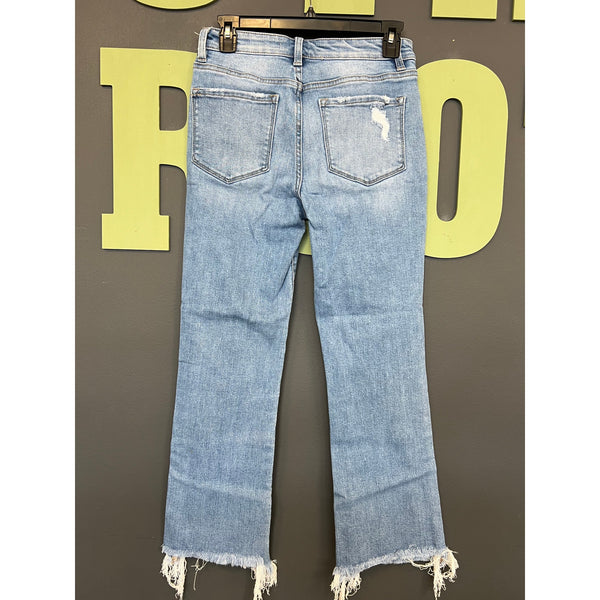 Flying Monkey Cropped Raw Hem Straight Leg Jeans Size 26