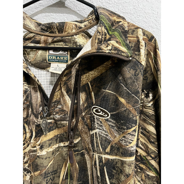 Drake Waterfowl Breathlite Camo Quarter Zip Pullover Size Large