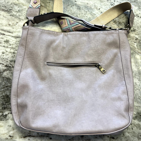 Jen & Co. Light Purple Vegan Leather Concealed Carry Crossbody with Aztec Strap