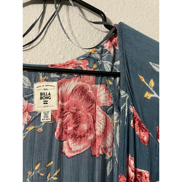 Billabong Open Front Floral Kimono Size M/L