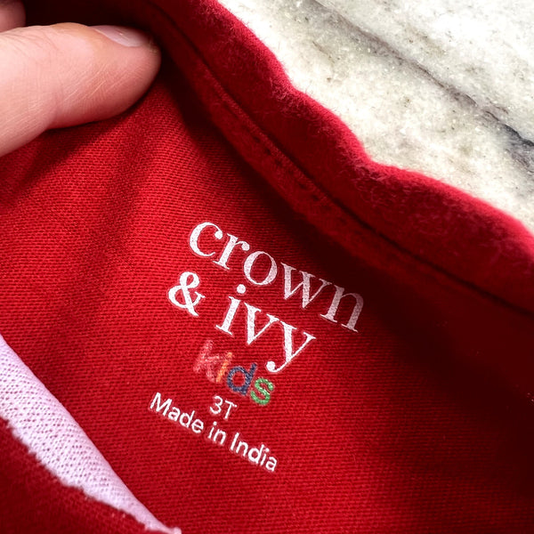 Crown & Ivy Santa's Cutest Elf Two Piece Christmas Set Size 3T