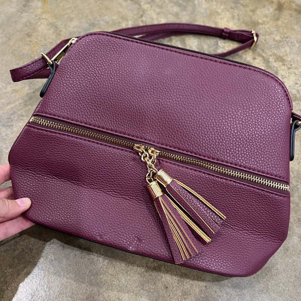 NWOT Maroon Small Bucket Crossbody Bag