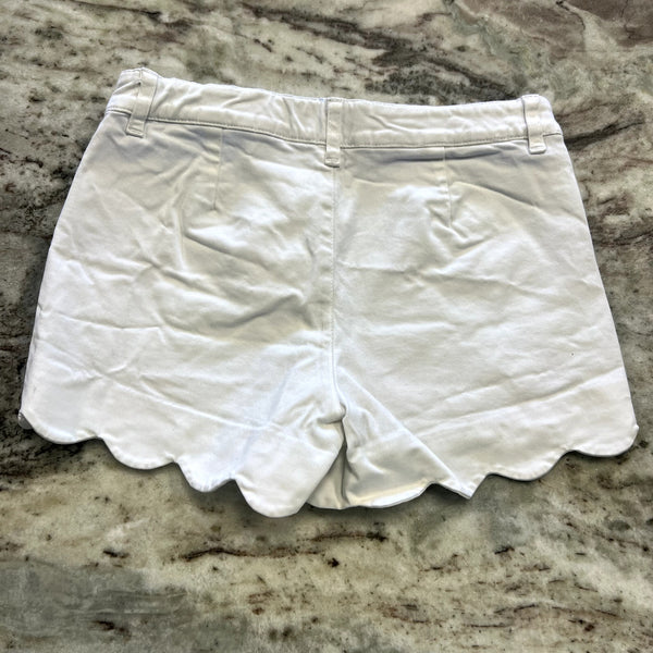 Girls White Scalloped Shorts Size 8