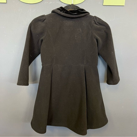 Goodlad Girls Fleece + Velvet Double Breasted Black Bow Peacoat Size 6