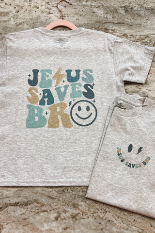 Jesus Saves Bro Smiley Graphic Tee