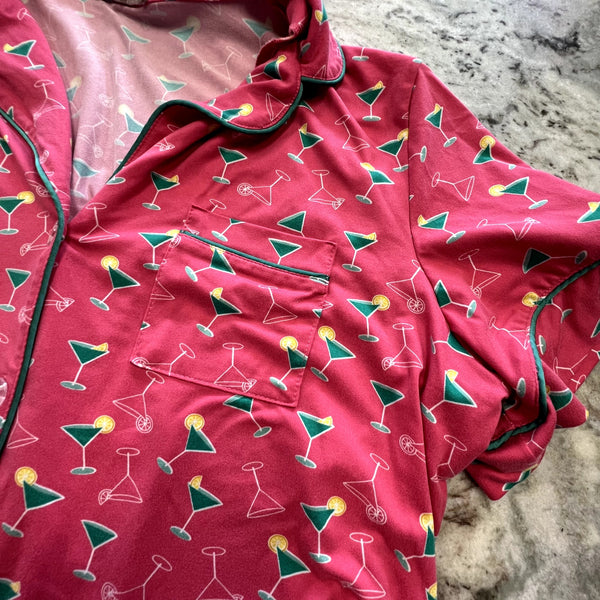 My Danielle Pink Two Piece Cocktail Pajama Set Large