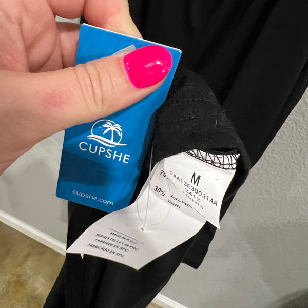 NWT Cupshe Black Off Shoulder Straight Leg Jumpsuit Medium