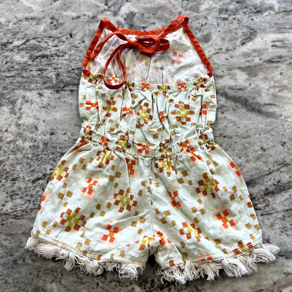 RicRac & Ruffles Aztec Bohemian Girls Romper Size 18 Mo.